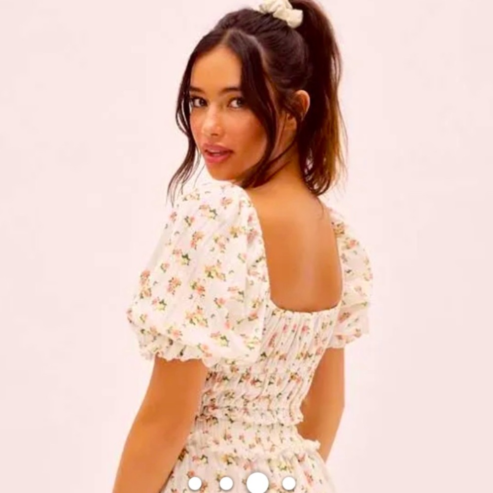 For Love and Lemons Lola Pointelle Crop Top S